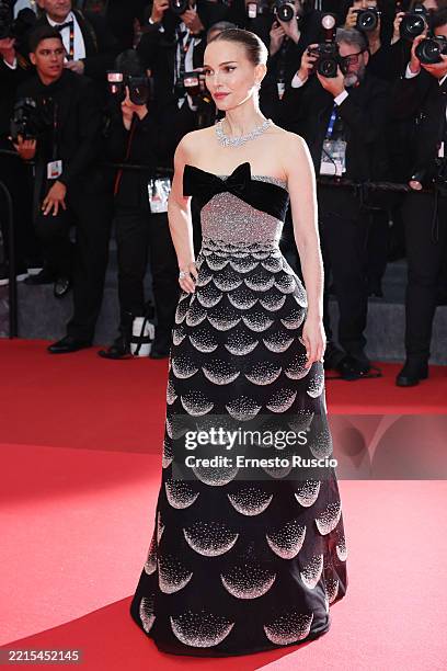 Natalie Portman of "Arco" attends the "Eddington" red carpet at the 78th annual Cannes Film Festival at Palais des Festivals on May 16, 2025 in...