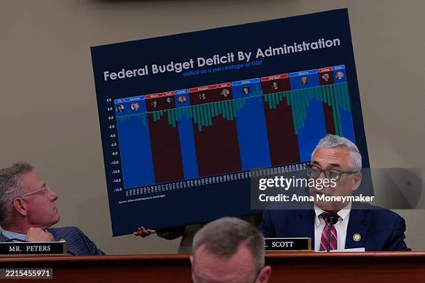 Rep. Robert Scott speaks during a mark up meeting with the House Budget Committee on Capitol Hill on May 16, 2025 in Washington, DC. Members of the...