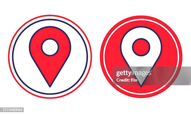 location pin map direction icon - road marking stock illustrations