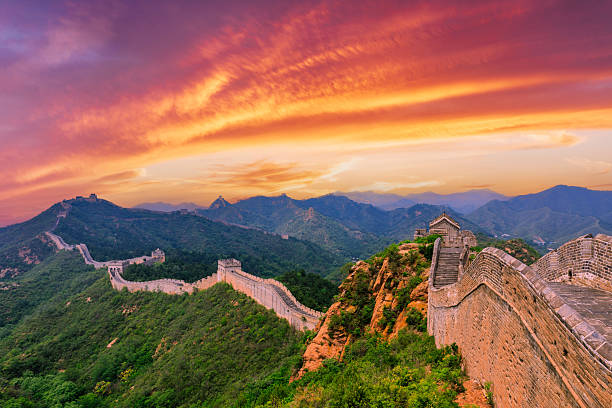 The Great Wall of China at sunset