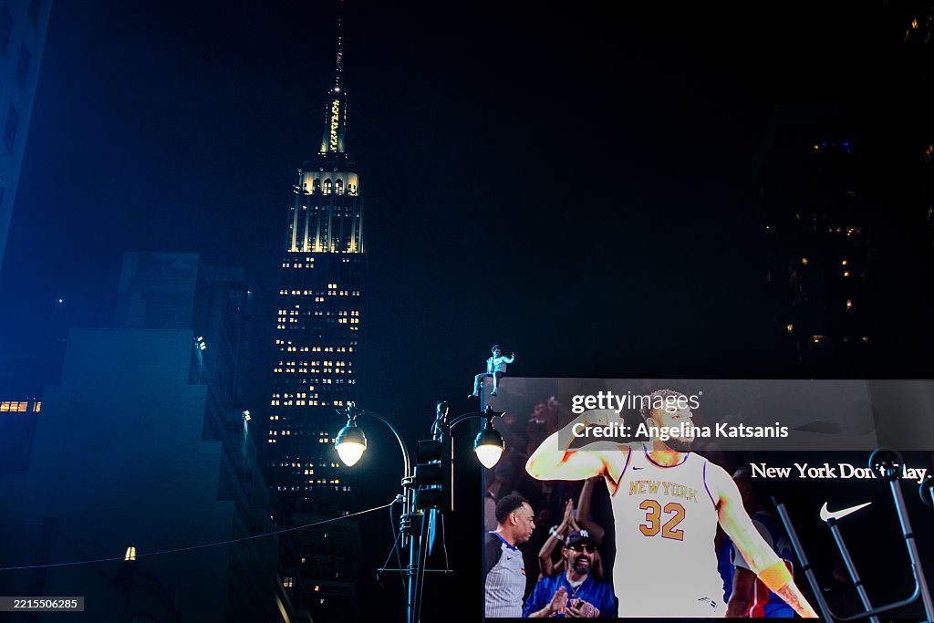 New York Knicks Host Block Party Outside Madison Square Garden For NBA Playoffs