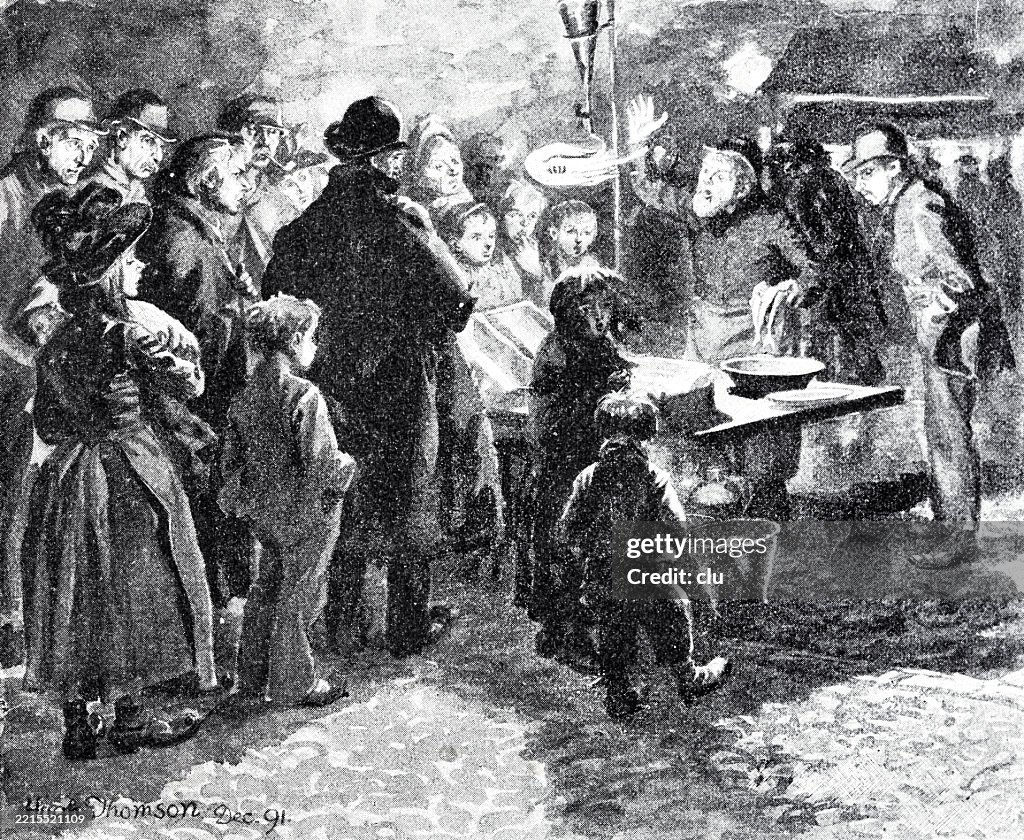 Fish auction in London's poor district