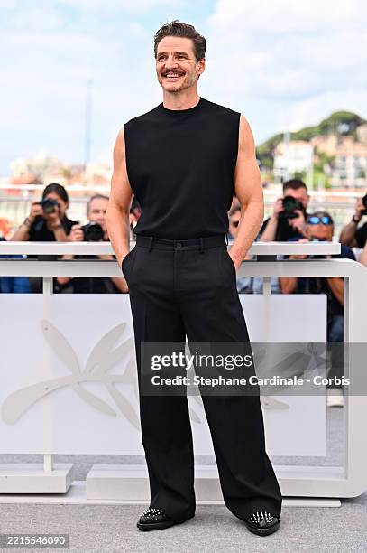 Pedro Pascal attends the "Eddington" photocall at the 78th annual Cannes Film Festival at Palais des Festivals on May 17, 2025 in Cannes, France.