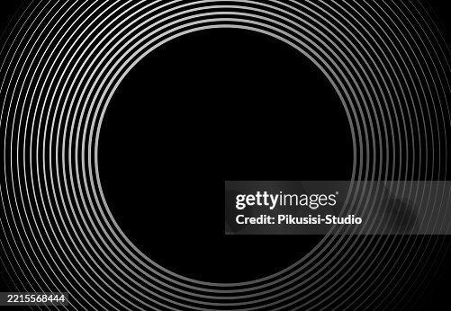 Abstract Circular Frame with Concentric Lines on Black Background Abstract Circular Frame with Concentric Lines on Black Background