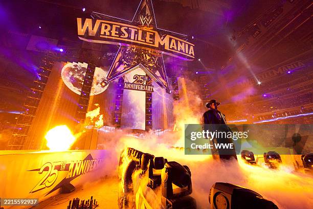 The Undertaker walks to the ring during WrestleMania 25 at Reliant Stadium on April 5, 2009 in Houston, Texas.