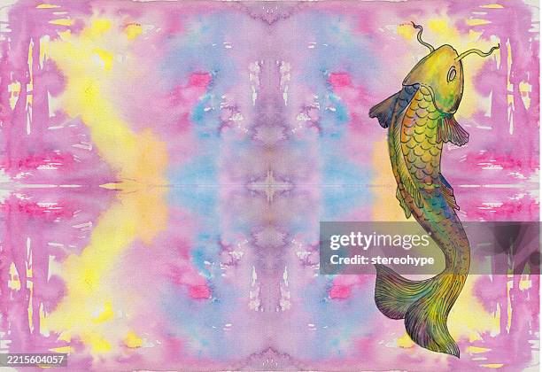 coi emergence - rainbow trout stock illustrations