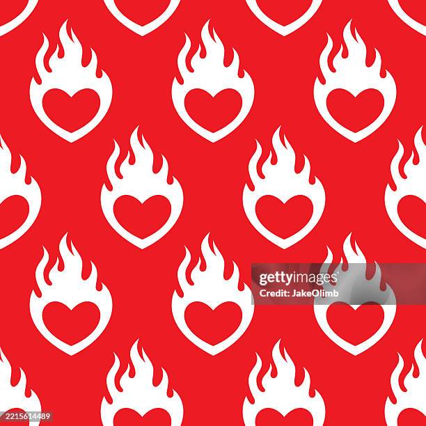 heart on fire pattern icon silhouette - devil emoji stock illustrations