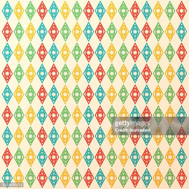 ornate colored flags pattern - double identity stock illustrations