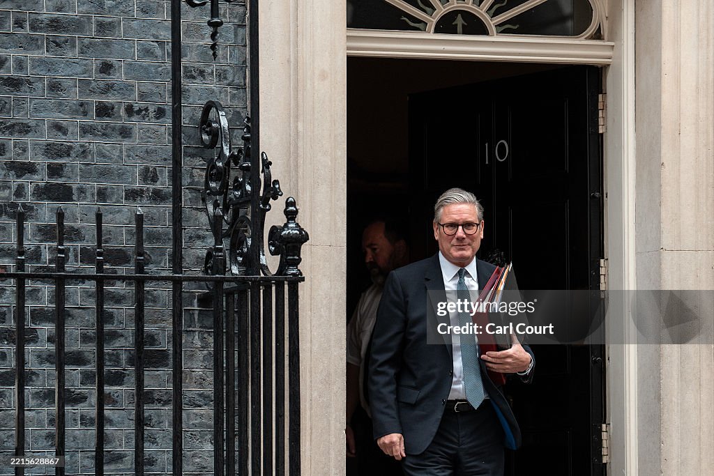 Keir Starmer Departs Downing Street To Take PMQs