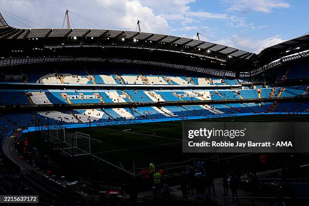 General interior view of Etihad Stadium ahead of the Premier League match between Manchester City FC and AFC Bournemouth at Etihad Stadium on May 20,...