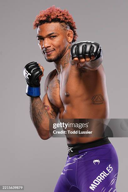 Michael Morales of Ecuador poses for a portrait after his victory during the UFC Fight Night event at UFC APEX on May 17, 2025 in Las Vegas, Nevada.