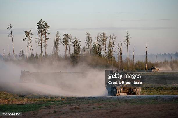 Bradley fighting vehicle during the Exercise Hedgehog 25 military exercise in Estonia, on Tuesday, May. 20, 2025. The Baltic nations are bolstering...