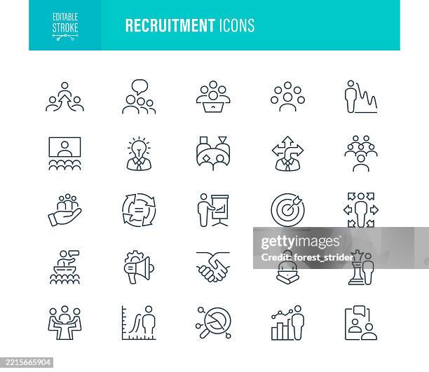 recruitment icon editable stroke - policy update stock illustrations
