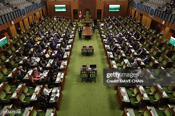 New elected Members of Parliament take part in the Working in the Chamber orientation session, in the House of Commons Chamber on Parliament Hill May...