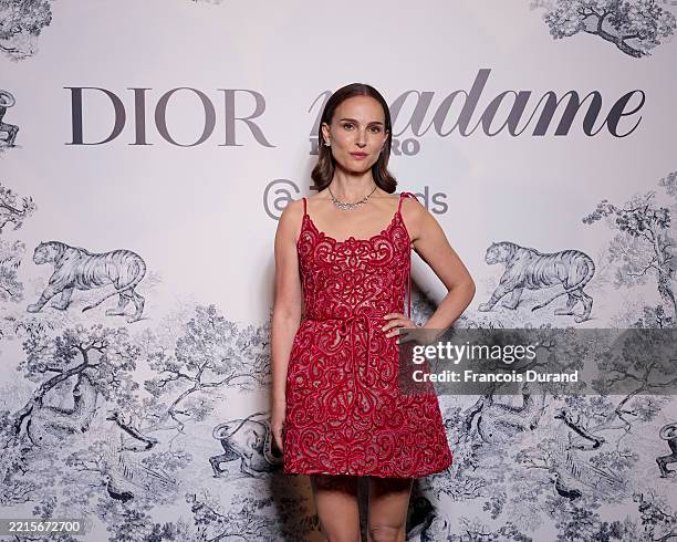 Natalie Portman attends Dior x Madame Figaro dinner at Terrasse Albane on May 17, 2025 in Cannes, France.