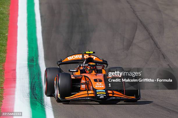 Richard Verschoor of Netherlands and MP Motorsport on track during the Round 4 Imola Feature race of the Formula 2 Championship at Autodromo...