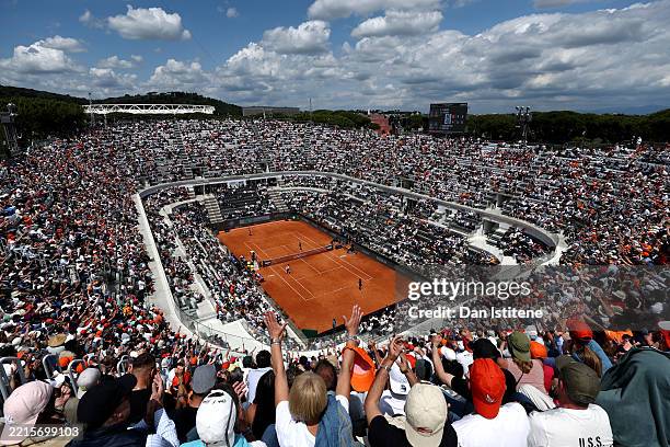 General view inside the stadium during the Women's Doubles Final match between Jasmine Paolini and Sara Errani of Italy and Veronika Kudermetova and...