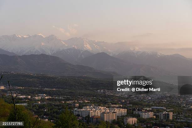 mountain in almaty, kazakhstan - kazakhstan stock pictures, royalty-free photos & images