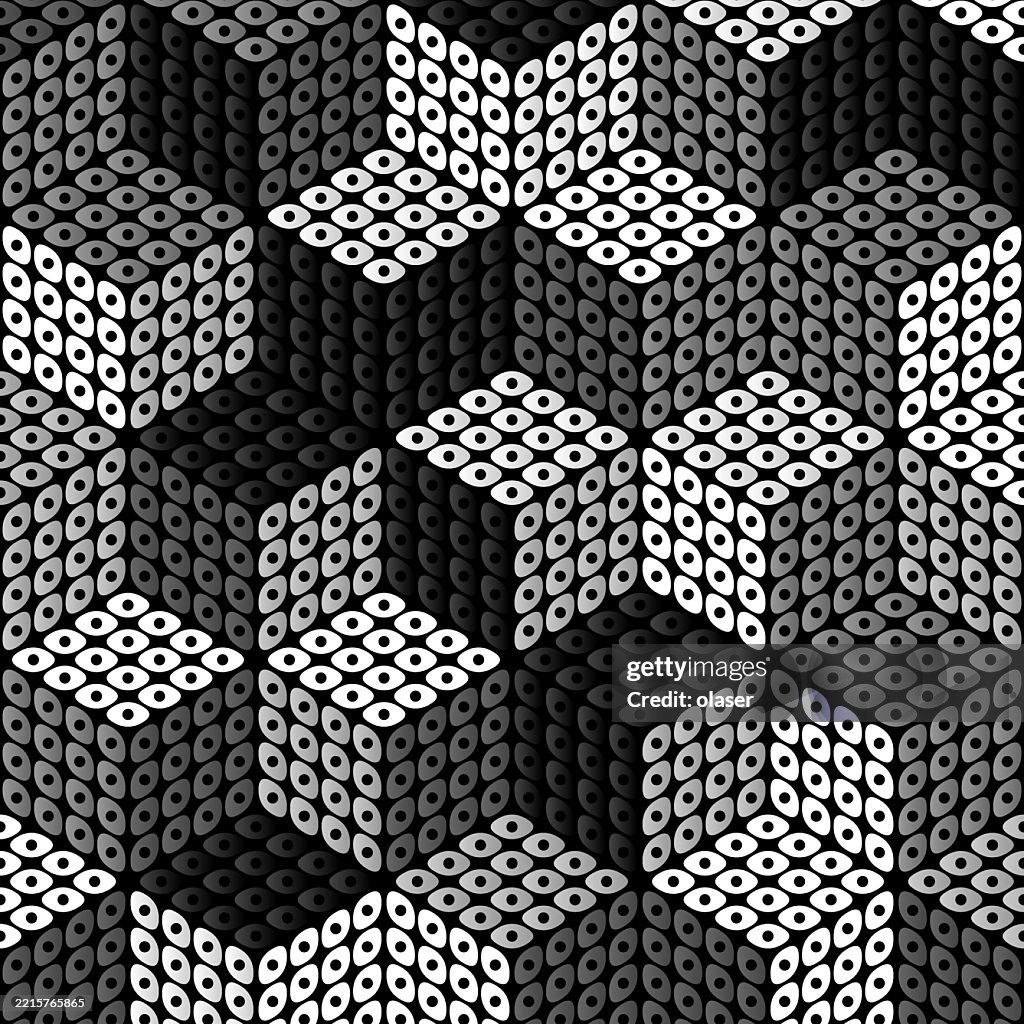 Cuble Square Pattern Full Frame Cube Pattern With Sides Covered By 5x5 Squares High-Res ...