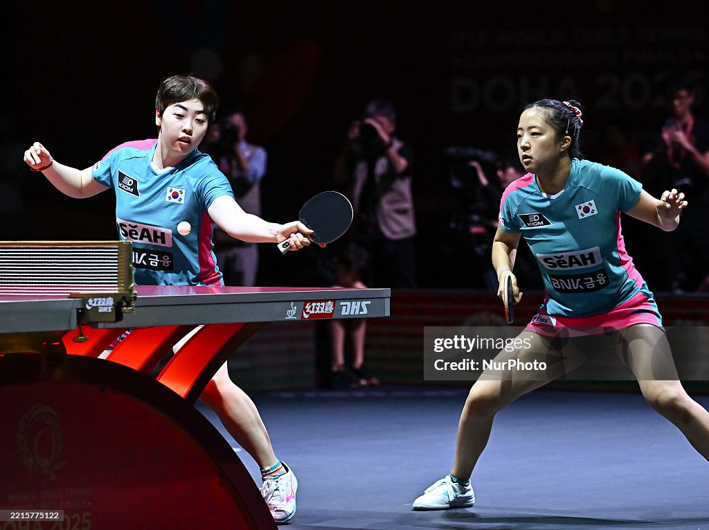 Hanna Ryu Shin Yubin and Ryu Hanna of South Korea compete against Satsuki Odo ...