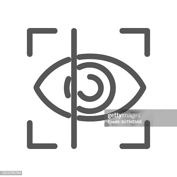 illustrations, cliparts, dessins animés et icônes de icône de numérisation du mot de passe iris - iris scanner