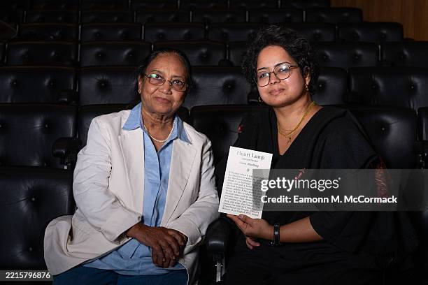 Author Banu Mushtaq and Translator Deepa Bhasthi pose at The International Booker Prize 2025 shortlist readings event at Southbank Centre on May 18,...