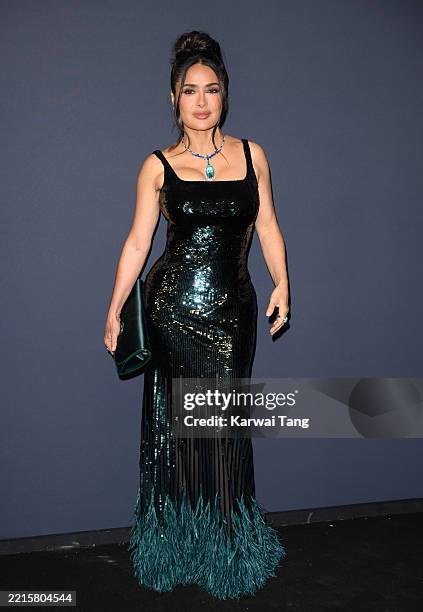 Salma Hayek attends the 2025 Kering Women In Motion Awards and Cannes Film Festival Presidential Dinner at the 78th annual Cannes Film Festival at...