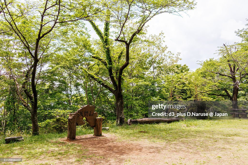 Shrines and benches on hiking trails.