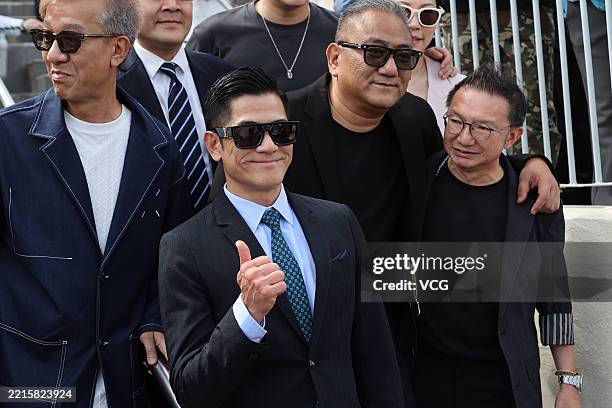 Actor Aaron Kwok Fu-shing participates in an equestrian event during Members' Day 2025 on May 18, 2025 in Hong Kong, China.