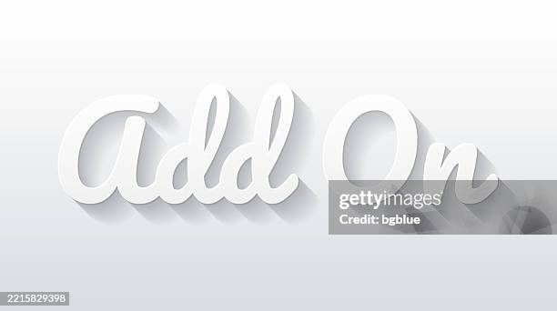 add on - flat design with paper cut effect on blank background - remodeling logo stock illustrations
