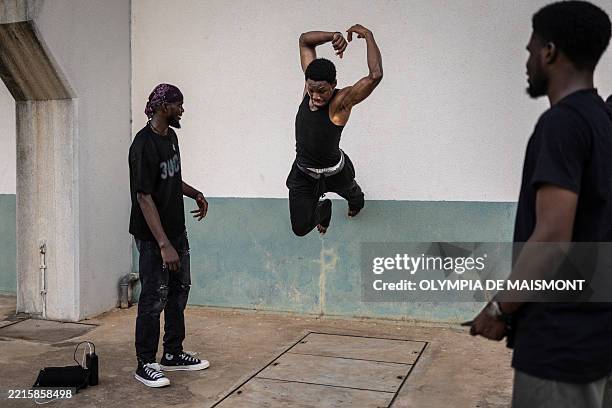 Professional dancers train inside the national stadium premises in Abuja, on May 22, 2025.
