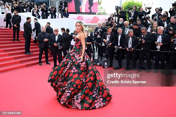 Claire Holt attends the "The Phoenician Scheme" red carpet at the 78th annual Cannes Film Festival at Palais des Festivals on May 18, 2025 in Cannes,...