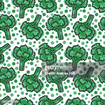 Hand Drawn Broccoli Seamless Pattern Hand Drawn Broccoli Seamless Pattern