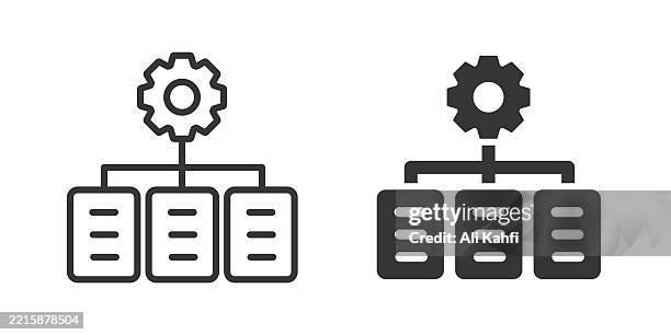 it insfrastruscture thin line and glyph solid icon. editable stroke and perfect pixel isolated on transparent background - windows operating system stock illustrations