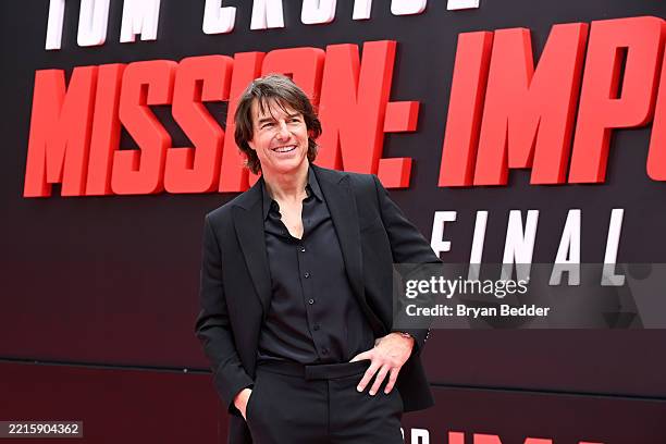 Tom Cruise arrives at the US Premiere of "Mission: Impossible – The Final Reckoning" at Lincoln Center Plaza in New York, New York on May 18, 2025.
