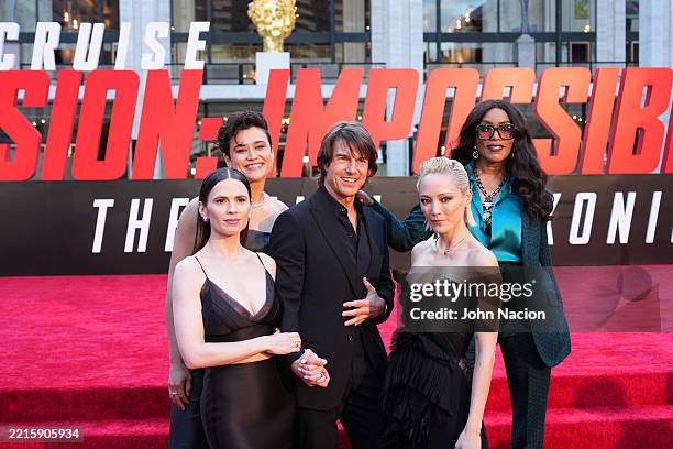 Hayley Atwell, Katy O'Brian, Tom Cruise, Pom Klementieff and Angela Bassett arrive at the US Premiere of "Mission: Impossible – The Final Reckoning"...