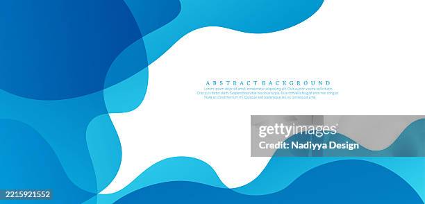 abstract blue gradient wave design liquid shape. trendy wave design on white background. - wavy hair stock illustrations