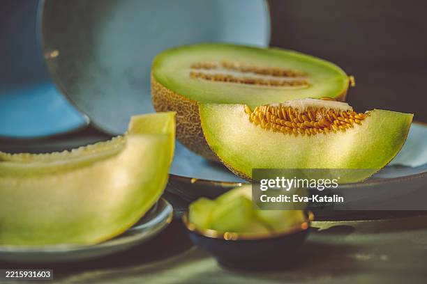 still life with melon - melon stock pictures, royalty-free photos & images