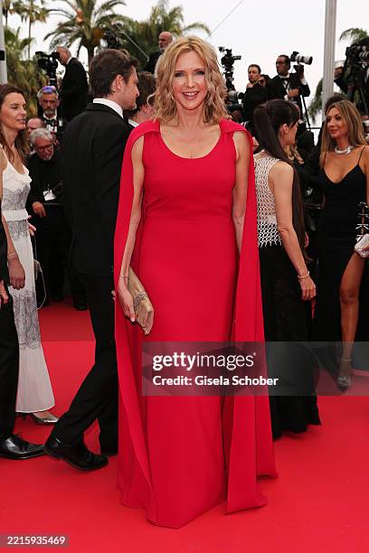Veronica Ferres attends the "Highest 2 Lowest" red carpet at the 78th annual Cannes Film Festival at Palais des Festivals on May 19, 2025 in Cannes,...