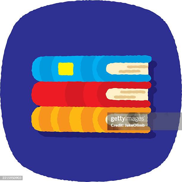 book stack doodle 4 - high school library stock illustrations