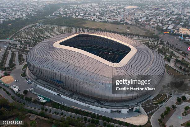 Aerial view of BBVA Stadium on May 19, 2025 in Monterrey, Mexico. Monterrey will be a host city for the 2026 FIFA World Cup.