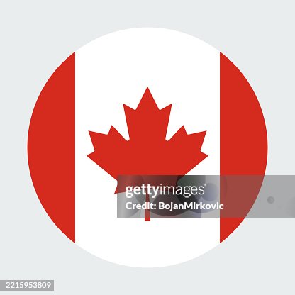 Canada circle flag. Vector Canada circle flag. Vector