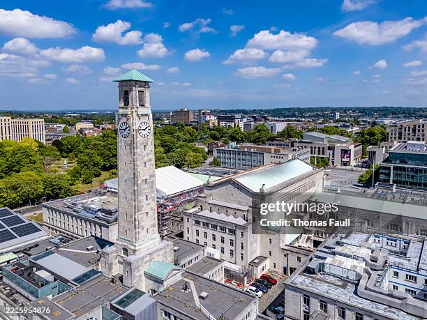 southampton civic centre clock tower - southampton england stock pictures, royalty-free photos & images