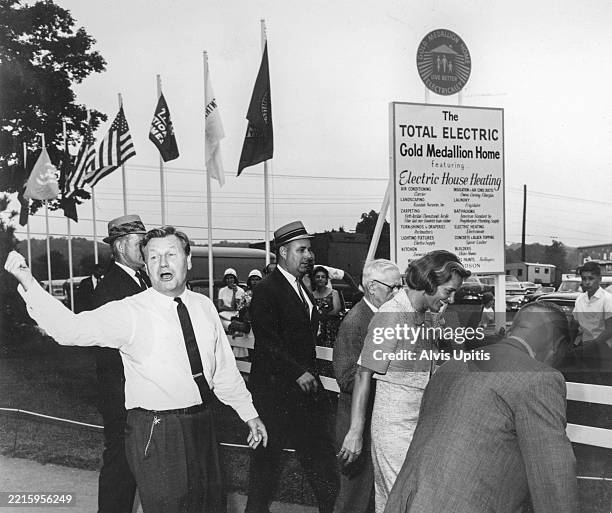 Nelson Rockefeller Michael Rockefeller Nelson and Happy Rockefeller tour Central Hudson All Electric Home at ...