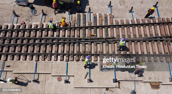 Bullet Train Track Components View of the Bullet train track training Facility on May 2, 2025 in ...