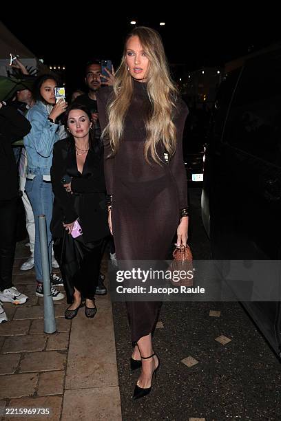 Romee Strijd attends "Ray-Ban X A$AP Rocky" after party during the 78th annual Cannes Film Festival on May 19, 2025 in Cannes, France.