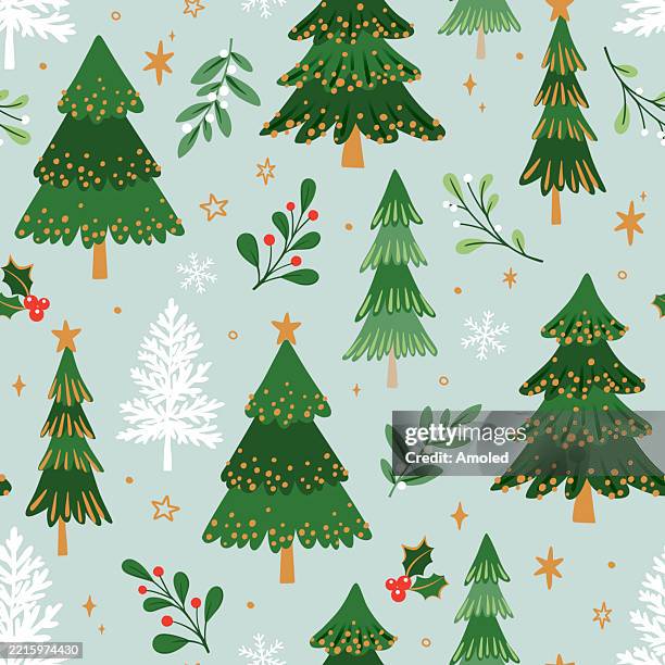 christmas seamless- stock illustration - christmas tree stock illustrations