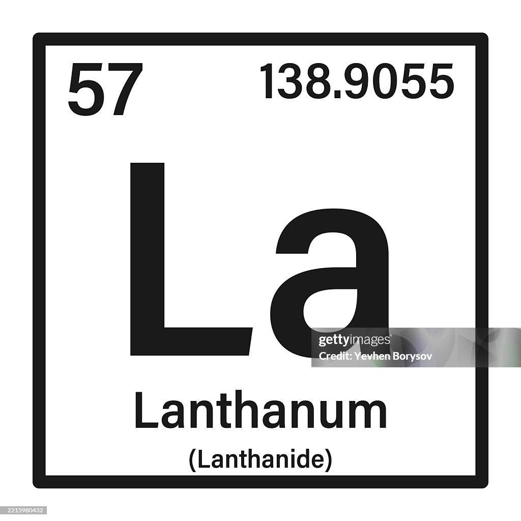 Lanthanum icon with information of Periodic Table of Elements