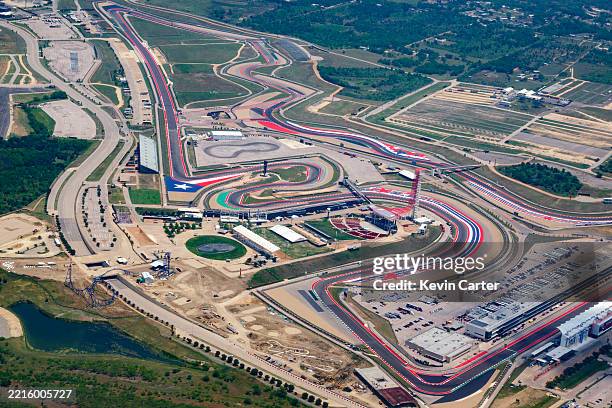 In an aerial view, the Circuit of The Americas motor race track is seen on May 16, 2025 in Bethesda, Maryland.