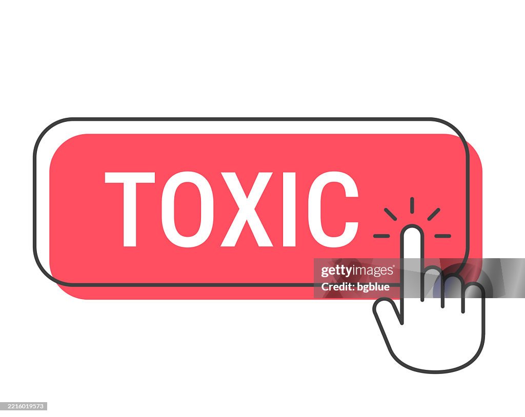 High Risk Clicker Toxic Click Button With Hand Cursor On White Background High-Res Vector ...